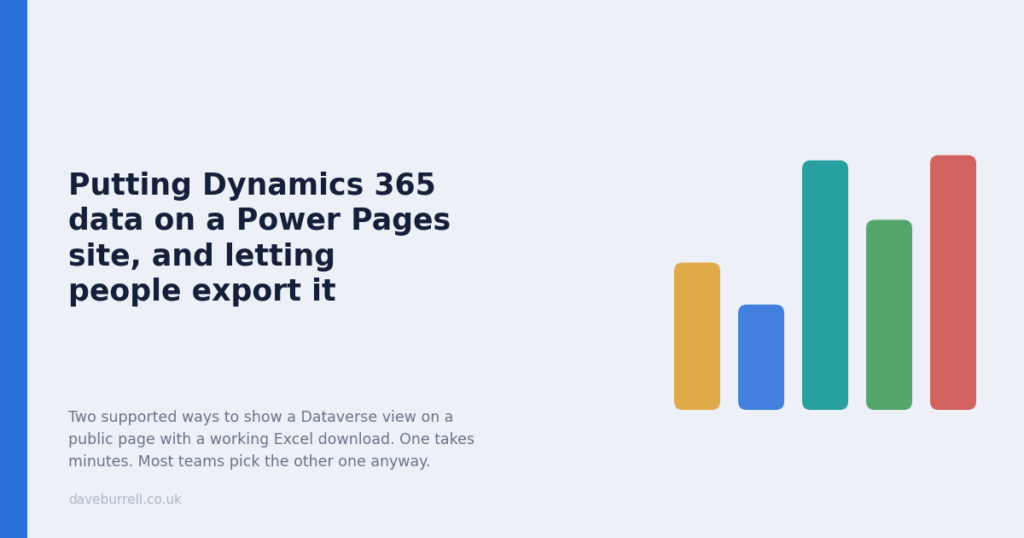 Putting Dynamics 365 data on a Power Pages site, and letting people export it